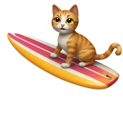 Cat riding surfboard  sticker