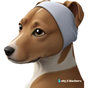 dog showcasing elegant earrings sticker