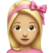 Blonde girl wearing a pink bow on her head  sticker