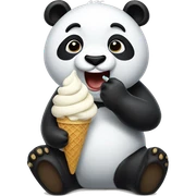 Panda eating ice cream sticker