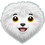 fluffy white heart sticker