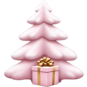 Light pink Christmas gifts under a white Christmas tree  sticker