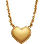 Heart shaped gold necklace with a T on it  sticker