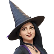 smiling witch at the bar sticker