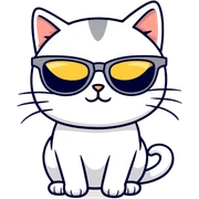 Cat with sunglasses sticker