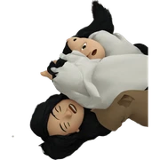 serene black-haired sleep portrait sticker
