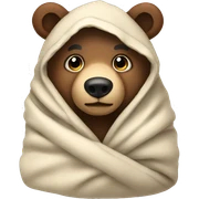 bear cozy in blanket sticker