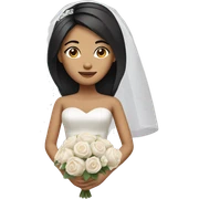  bride with brown skin  asian face and black straight  hair sticker