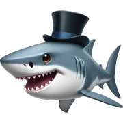 Shark with a top hat sticker