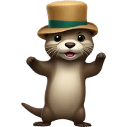 Otter with a hat dancing sticker