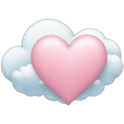 Pastel pink heart with a cloud sticker