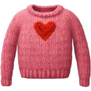 Knit heart sweater sticker