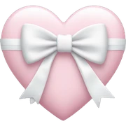 Pastel pink heart with white bow sticker