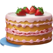 cake with strawberry  sticker