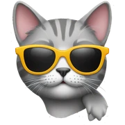 Cat with sunglasses sticker
