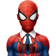 Spiderman wearing a bow sticker