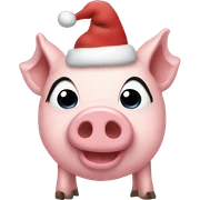 Christmas pig sticker