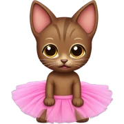 brown kittin in pink tutu sticker