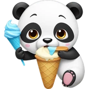 Panda eating ice cream sticker