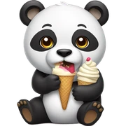 Panda eating ice cream sticker