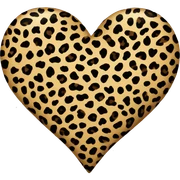 leopard print heart sticker