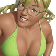 blonde girl in green bikini sticker