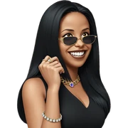 smiling girl with jewelry sticker