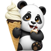 Panda eating ice cream sticker