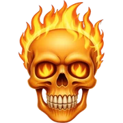 Flaming skull sticker