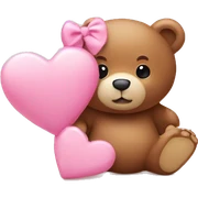 Baby pink heart and a bear sticker