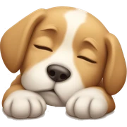 Sleepy puppy sticker
