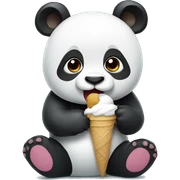 Panda eating ice cream sticker