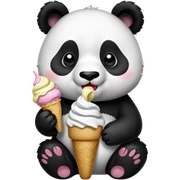 Panda eating ice cream sticker