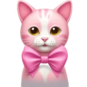 pink cat with bow sticker