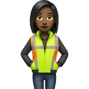 Black girl with straight hair and hi vis jacket  sticker