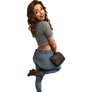 smiling girl in denim outfit sticker