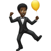 A black man holding a ballon dancing sticker