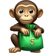 Monkey with moneybag sticker