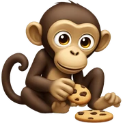 monkey eating a cookie sticker