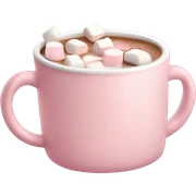Light Pink mug of hot chocolate with marshmallows  sticker