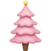 pastel pink christmas tree sticker