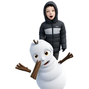 girl exploring snowy landscape sticker