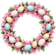 Pastel pink Easter wreath sticker