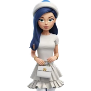 stylish girl in blue hat sticker