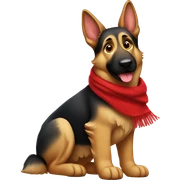 german shepherd wearing a red scarf sticker