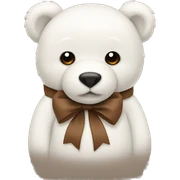White teddy bear with brown bow  sticker