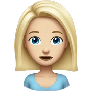 Blonde hair blue eyes girl rolling her eyes sticker