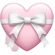Pastel pink heart with white bow sticker