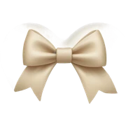 white heart with beige bow sticker