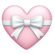 Pastel pink heart with white bow sticker